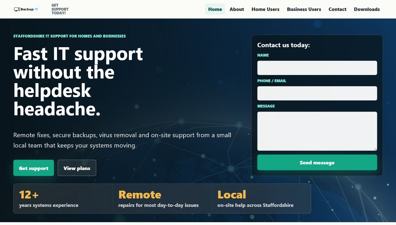 Backup IT website preview