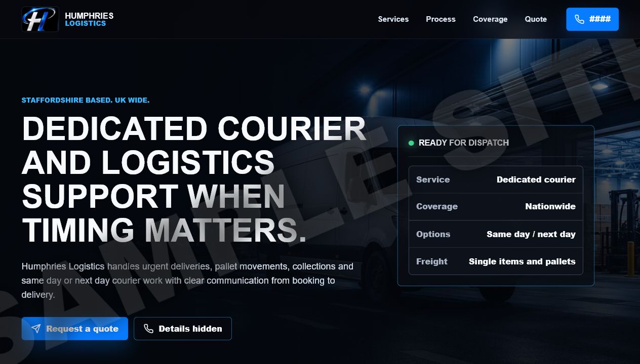 Humphries Logistics website preview